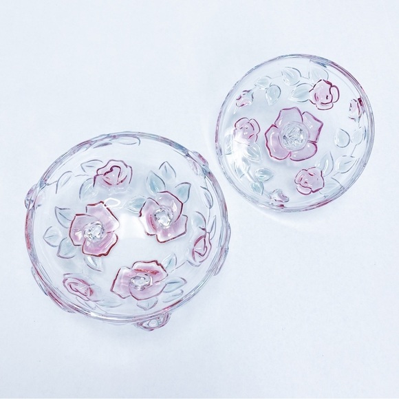 Vintage Crystal Rose Candy Bowl - Picture 4 of 5